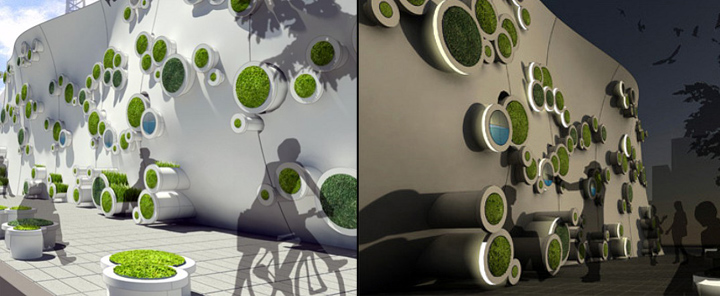 green wall    Retail Design Blog