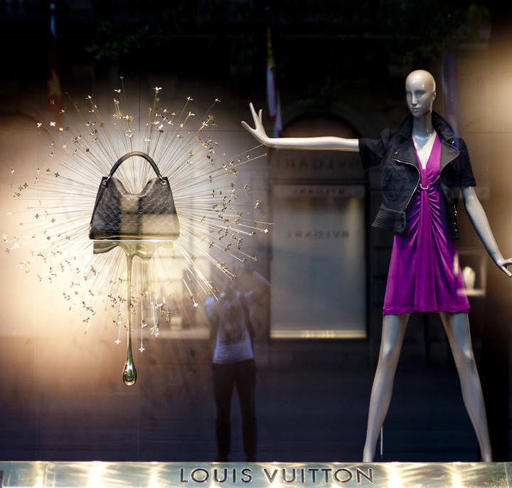 Louis Vuitton colourful window display in the Zurich