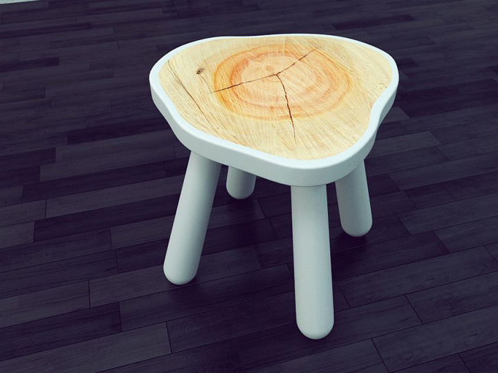 Wood slice deals stool