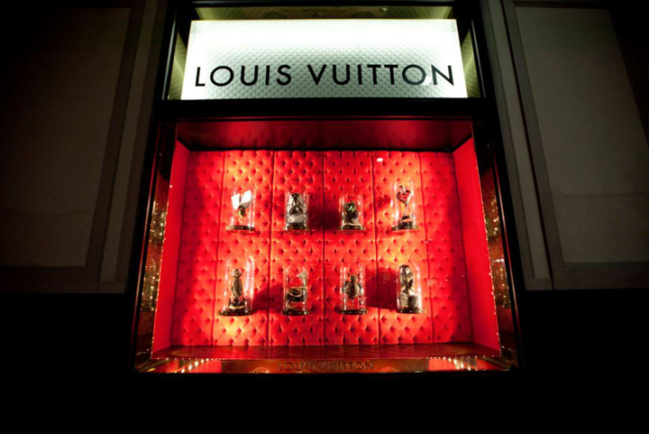 SYDNEY, AUSTRALIA, FEBRUARY 9, 2015 - View at Louis Vuitton shop in Sydney,  Australia. Louis Vuitton is a French fashion house founded in 1854 and one  of world's leading international fashion houses.