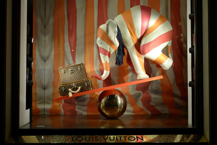 Louis Vuitton Christmas Window Display Paris Stock Photo