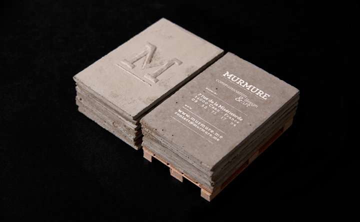Concrete business cards by Murmure » Retail Design Blog