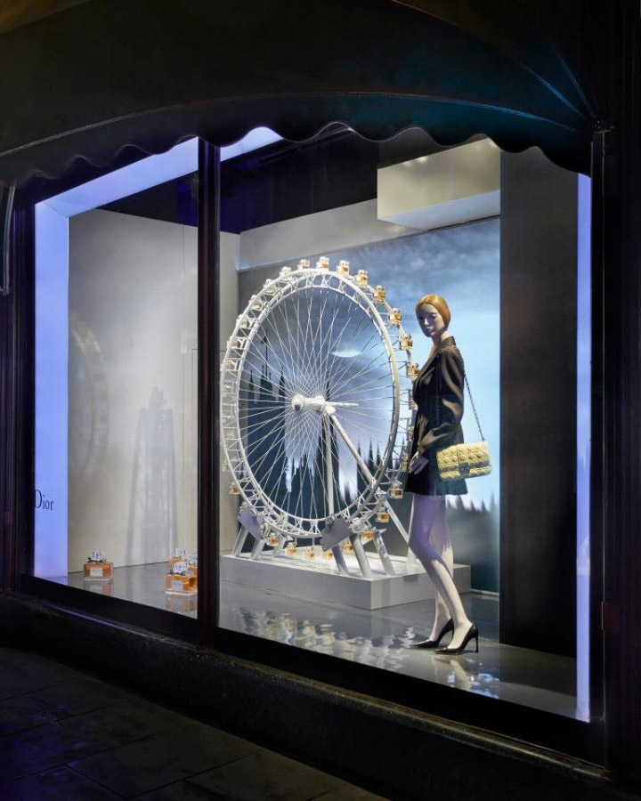 Dior visual merchandising at Harrods, London visual merchandising