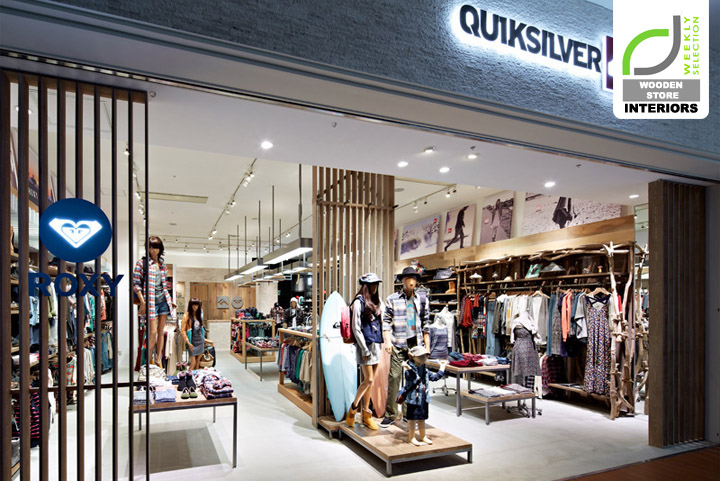WOODEN STORE INTERIORS! Quicksilver store by Specialnormal, Tokyo