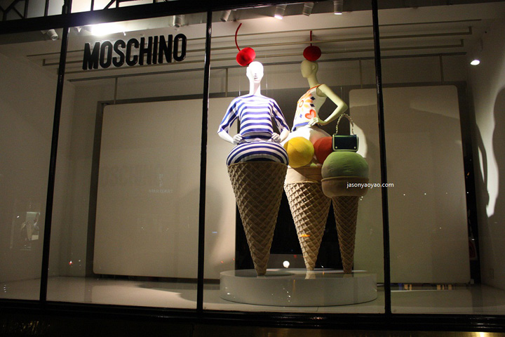 Moschino windowws on Conduit street, London