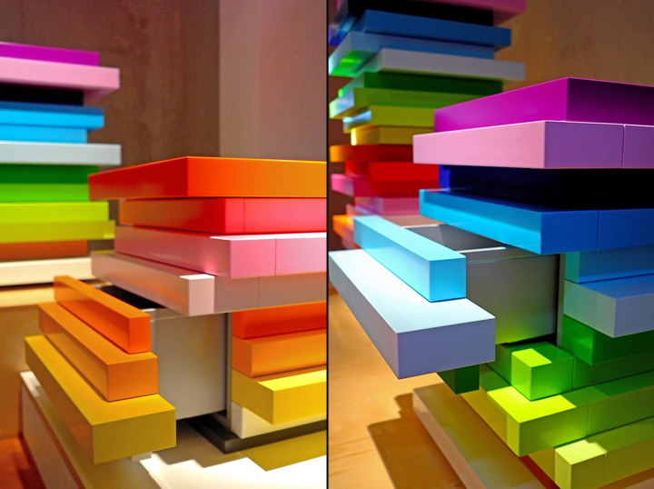 Emmanuelle Schonbuch storage units by Mille-Feuille Moureaux &