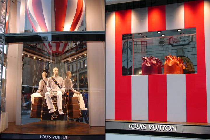 Louis Vuitton's hot air balloon window display theme at the New