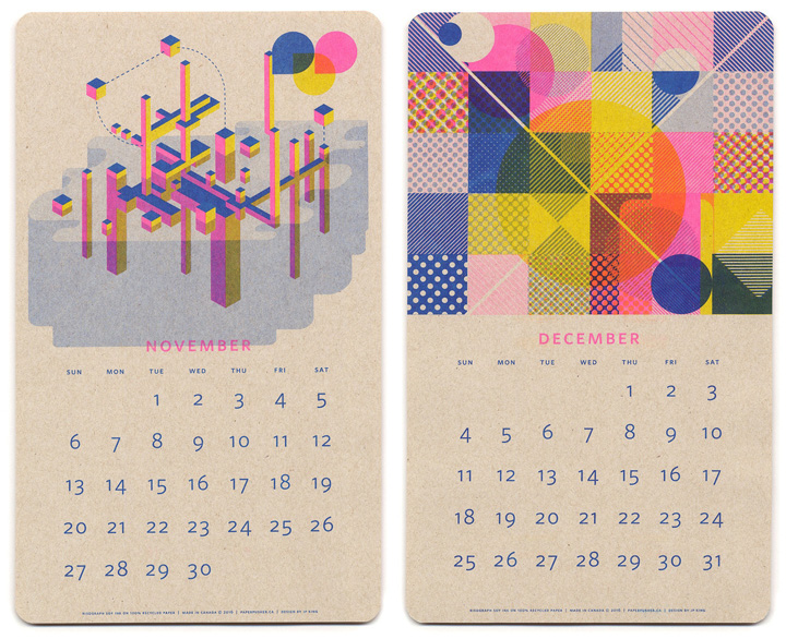 » CALENDAR DESIGN! Isometric Risograph Calendar by Jp King