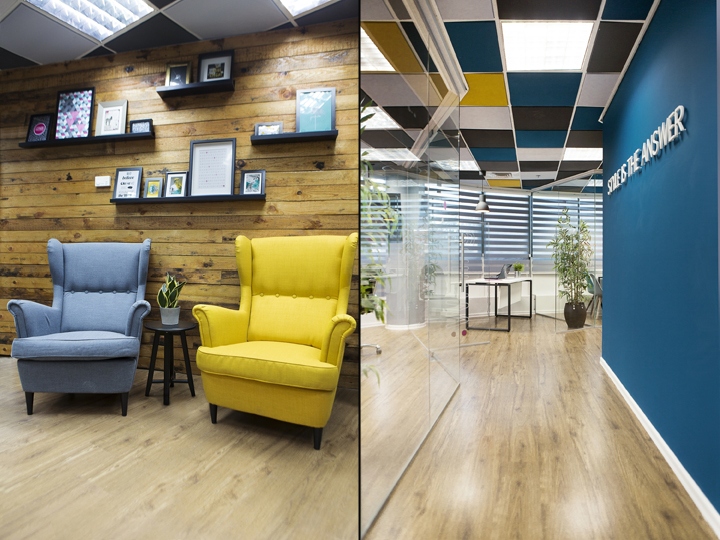 Gofman Creative Office By Dana Shaked, Colored Ceiling Tiles