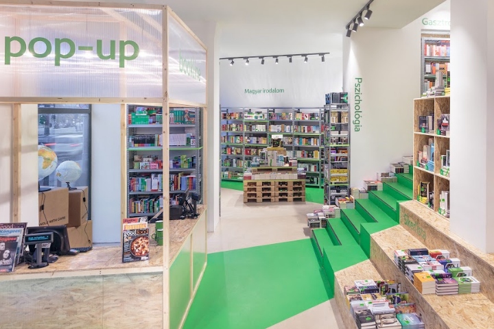 Bookline pop-up store by 81font Architecture & Design, Budapest
