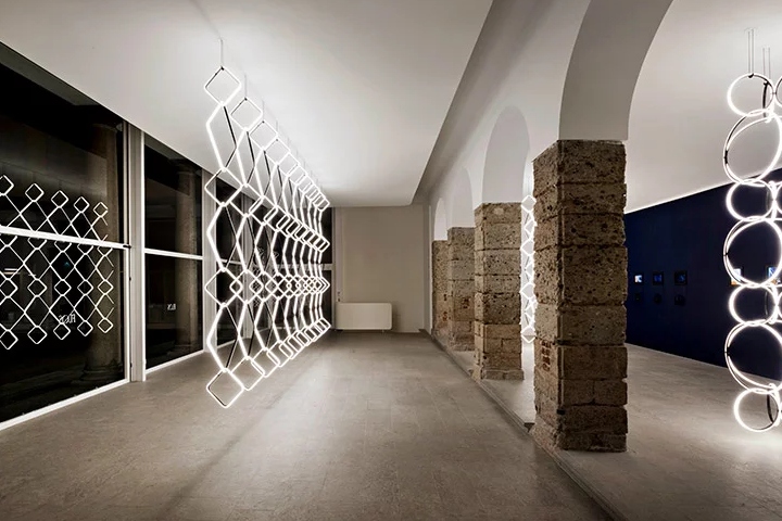 Arrangements lighting installation by Michael for Flos, Milan – Italy