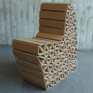 Caterpillar Chair - reused cardboard modular chair by Wiktoria Szawiel