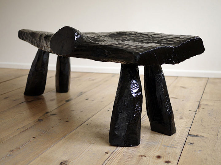 Urushi bench & stool by Max Lamb