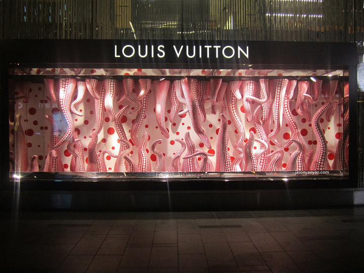 Yayoi Kusama window display for Louis Vuitton in Selfridges