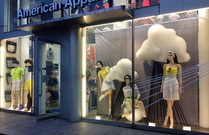 » American Apparel rainy season windows by Lena Shockley, Japan