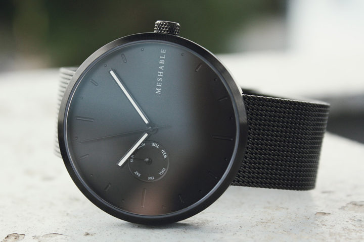 Aaren black and shop gray reversible leather watch