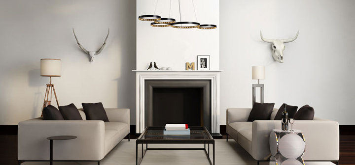 Grey interior fireplace modern atmospheric lounge living room