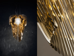 » Aria Gold chandelier by Zaha Hadid for SLAMP