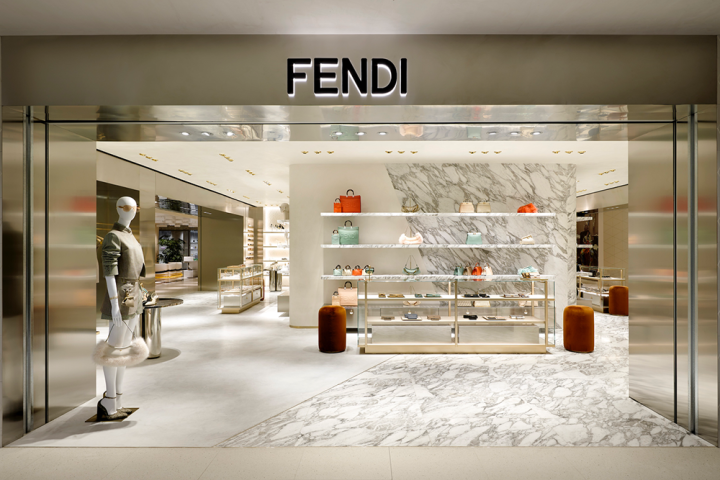 Fendi Milan Boutique at La Rinascente: a newly renovated corner store
