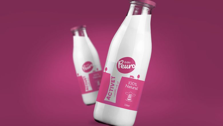 18277683 - bottle of fresh milk isolated on a green background
