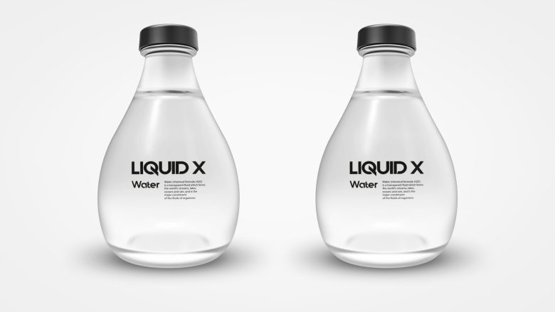 Glass bottle 3d rendering mockup design